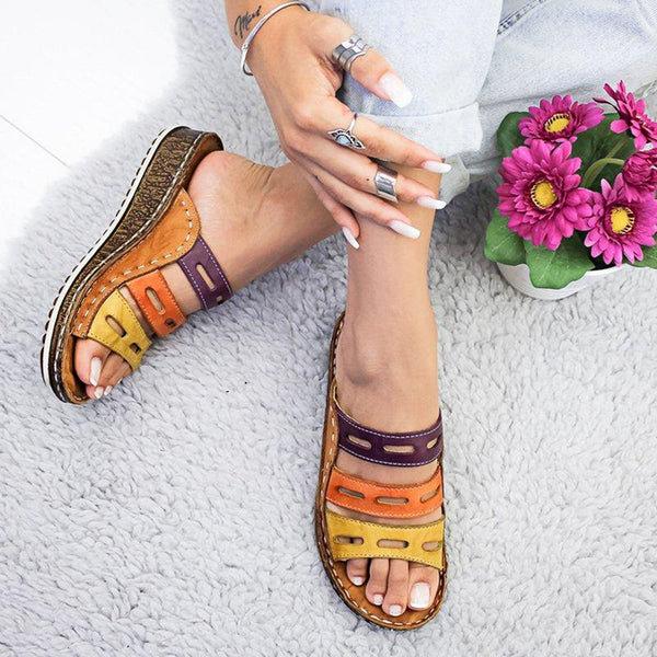 Sophia | Sandales tricolores de soutien confortables pour femmes