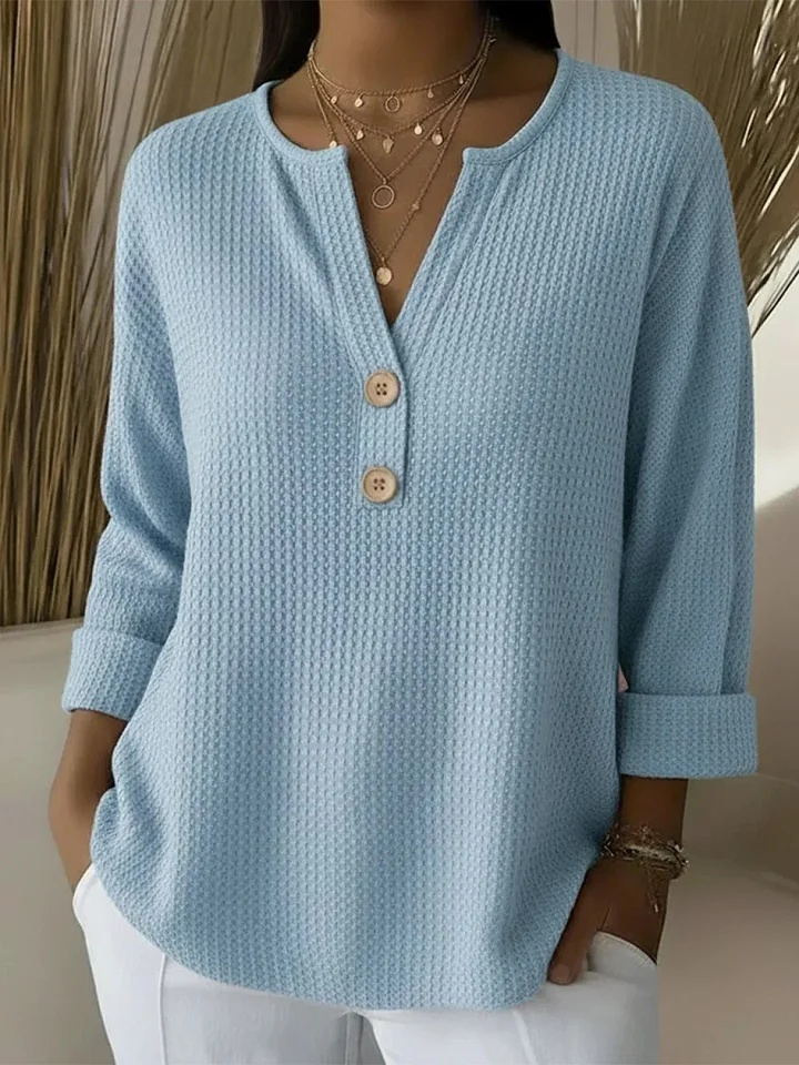 Pull Col Henley à Boutons