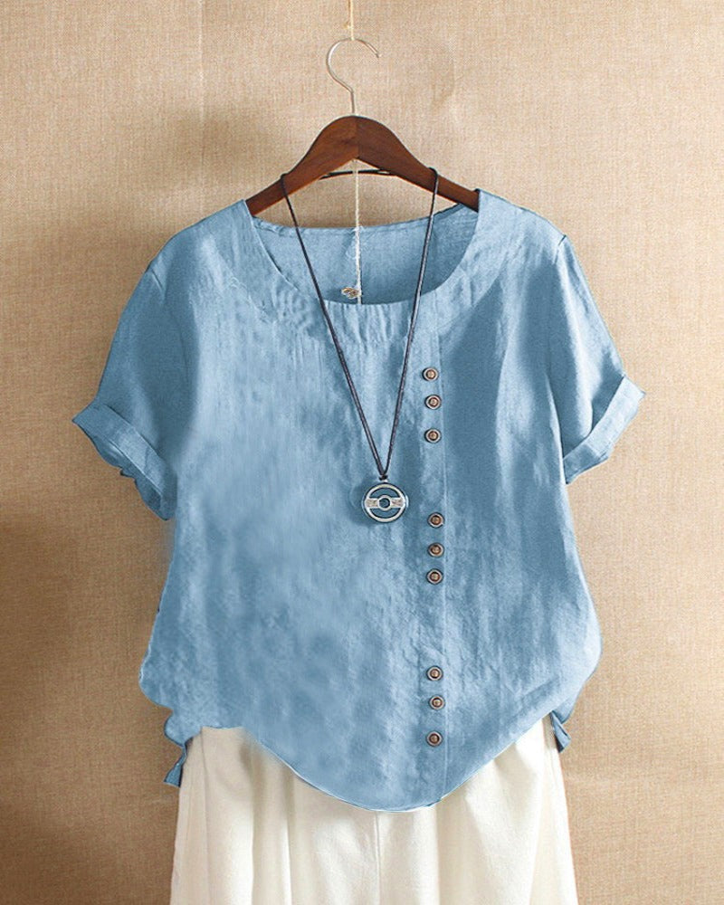 Blouse à manches courtes pour femmes