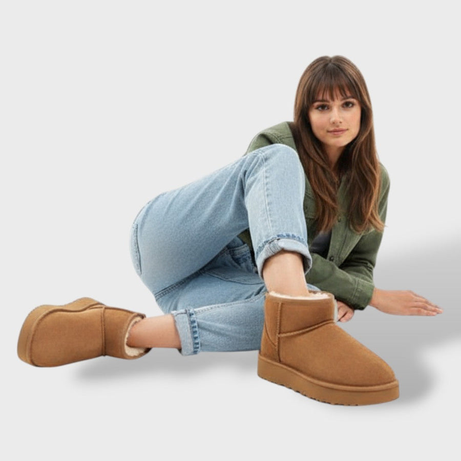 Bottes Courtes à Semelle Épaisse et Intérieur Douillet