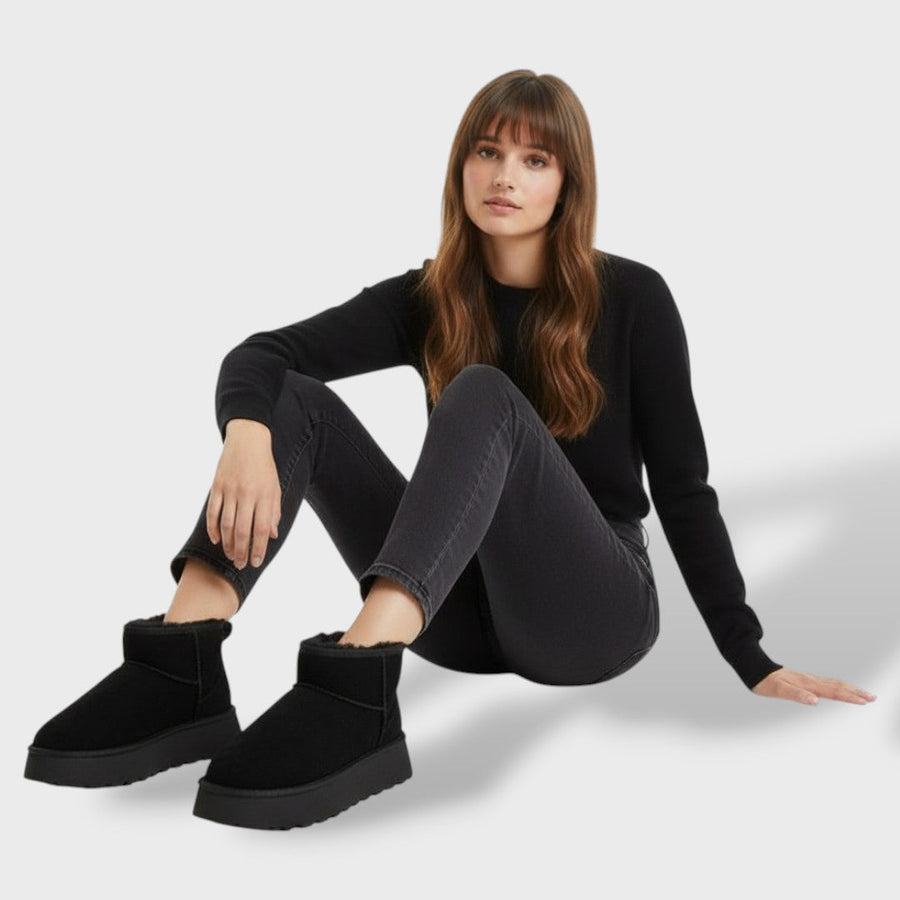 Bottes Courtes à Semelle Épaisse et Intérieur Douillet