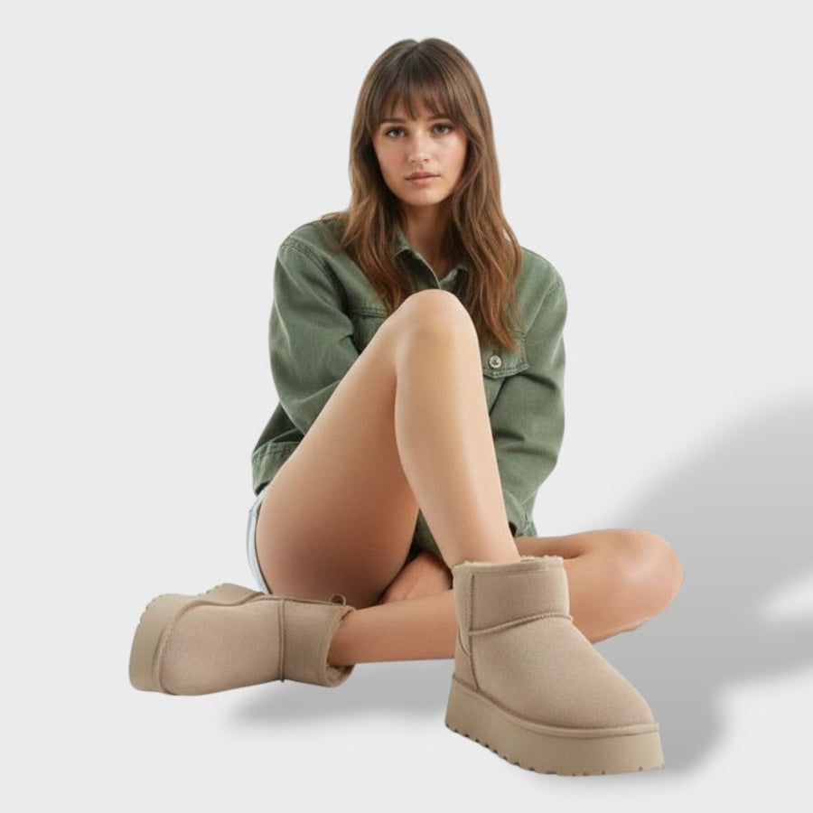 Bottes Courtes à Semelle Épaisse et Intérieur Douillet