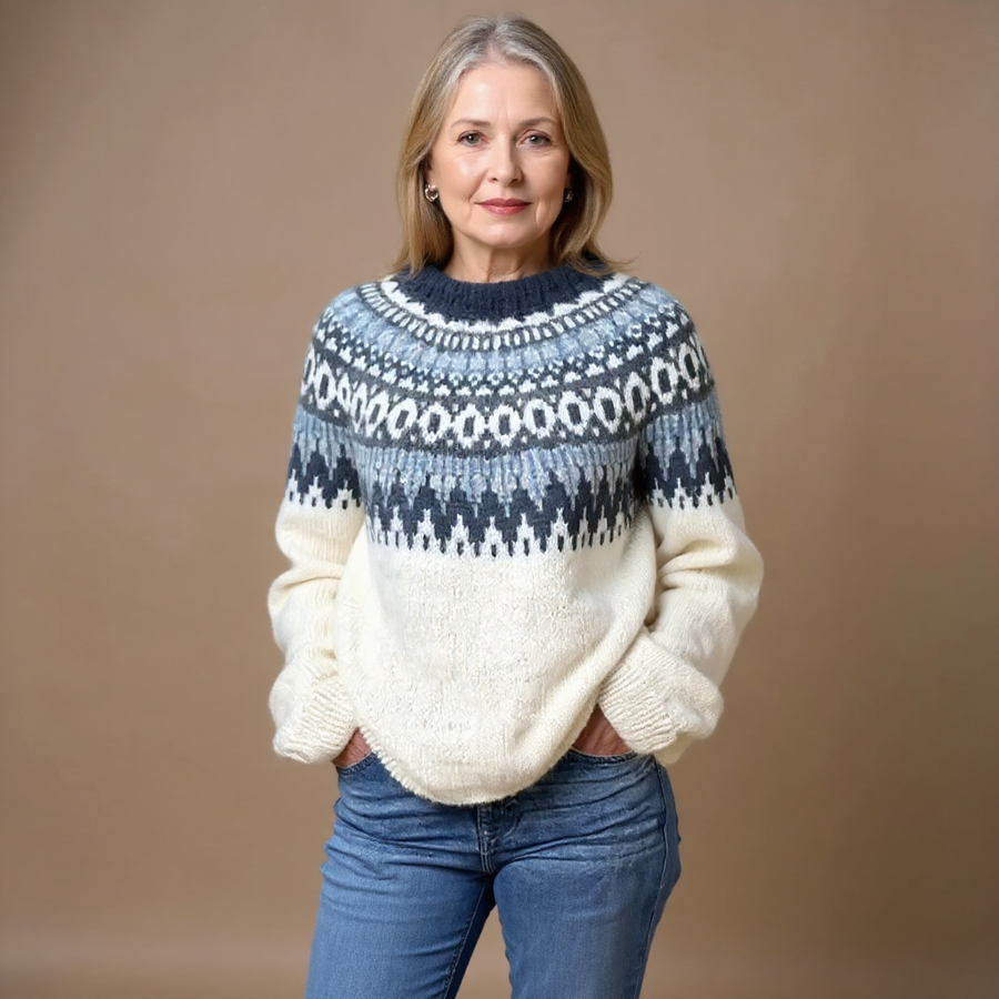 Pull Col Montant Motif Nordique