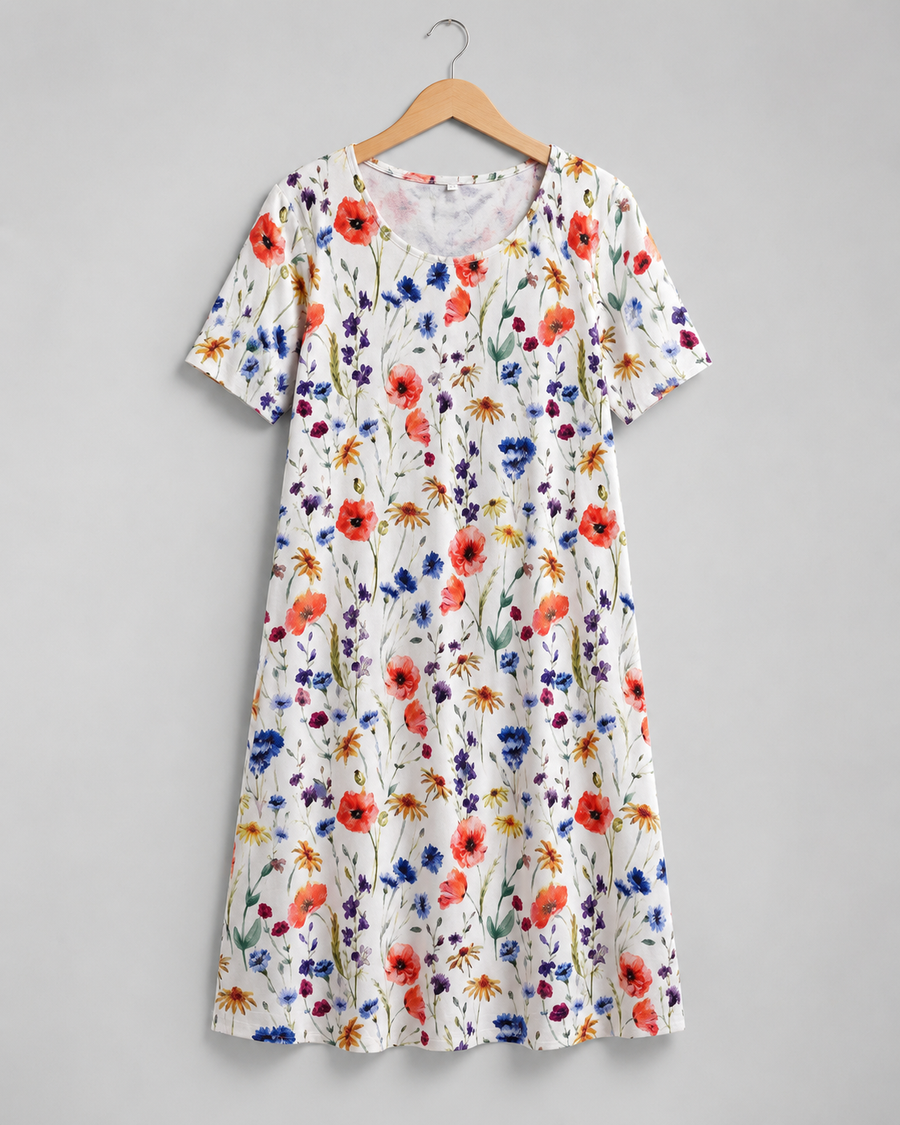 Robe Georgina — détail des plis devant et de la coupe