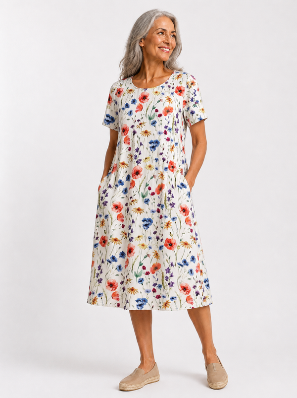 Georgina | Vestido Midi Fluido e Adelgaçante