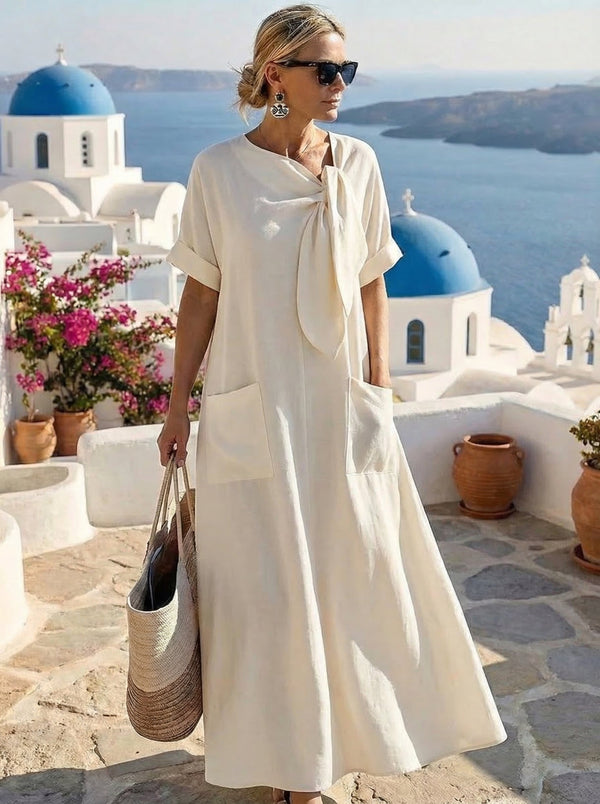 Robe Fleur™ Estée Paris : L'Élégance Fluide à Poches pour Femme