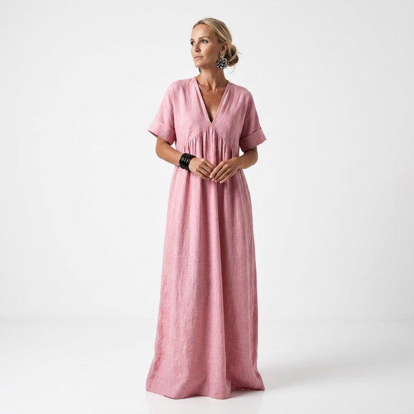 Robe Maxi Méditerranéenne Fluide - Élégance Estivale Vibrante