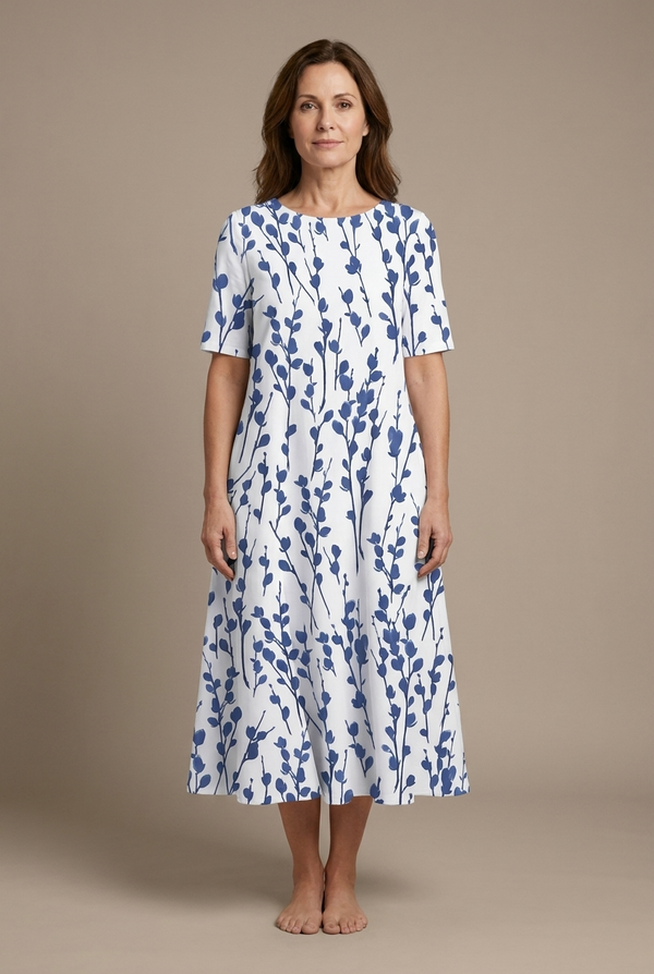 Robe Midi Fluide Estivale à Motifs Floraux - Marisa