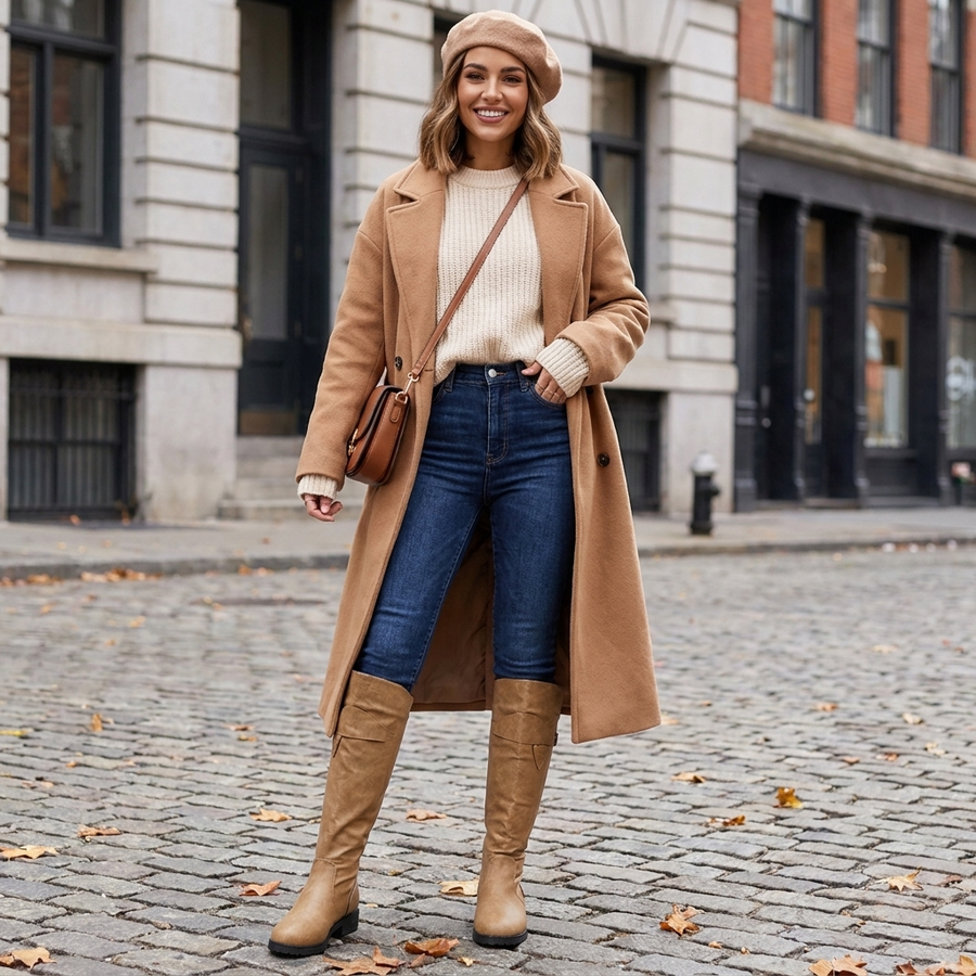 Botas Altas de Cano Flexível com Fecho de Correr