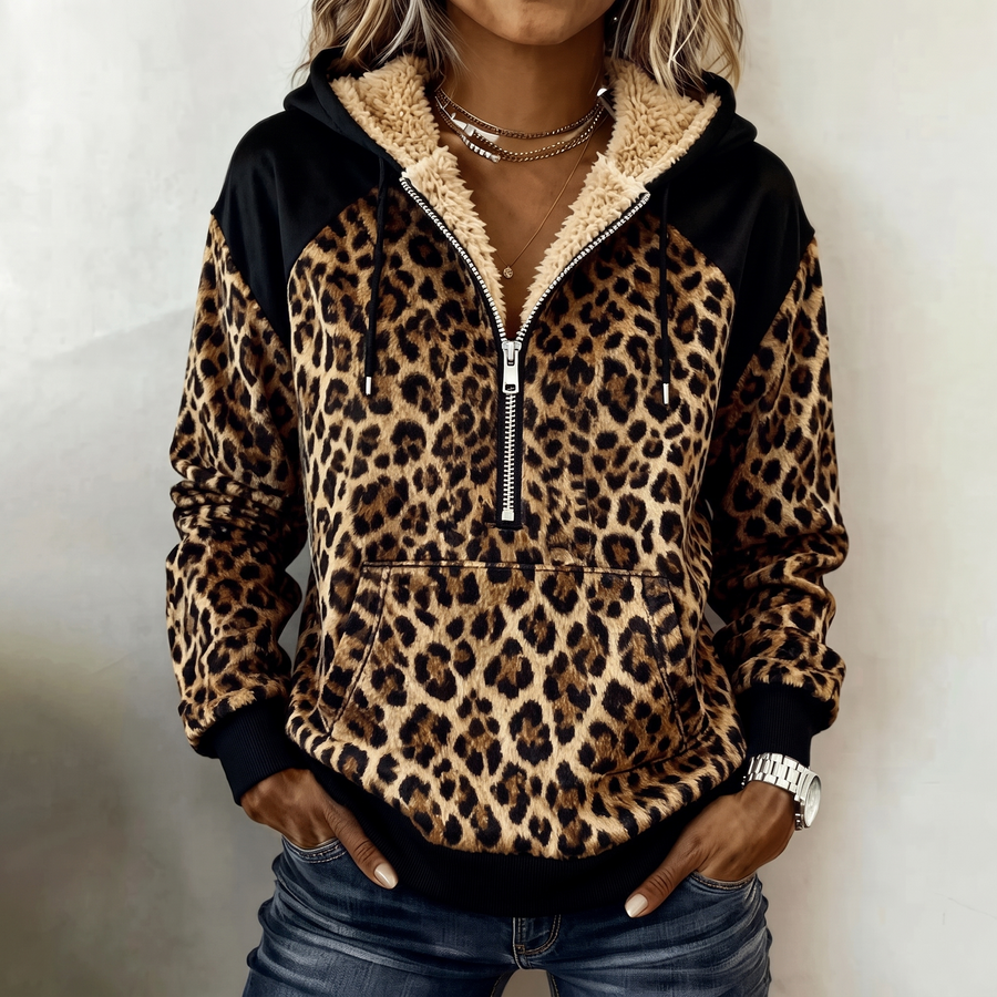 Sweat Col Montant Demi-Zip Poche