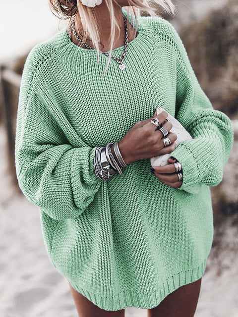 Pull Col Rond Coupe Ample Bord de Mer