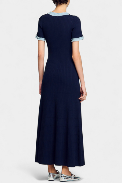 Alexia Robe midi en maille avec bordure