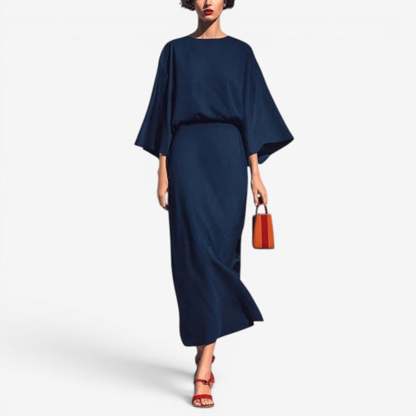 Robe Longue Fluide Blusante - Élégance Intemporelle