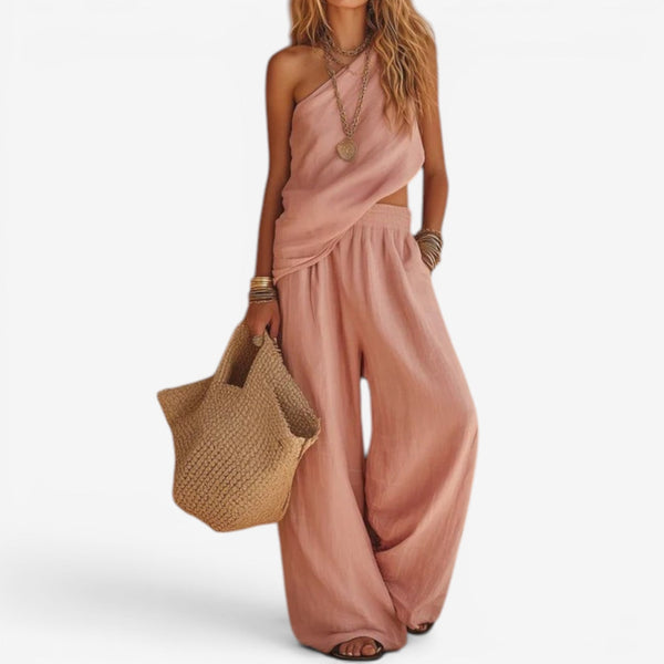 Conjunto de Dos Piezas Asimétrico Boho Chic