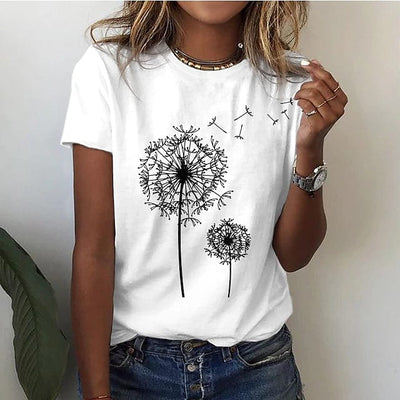 Renate - Elégant t-shirt pissenlit pour un look unique