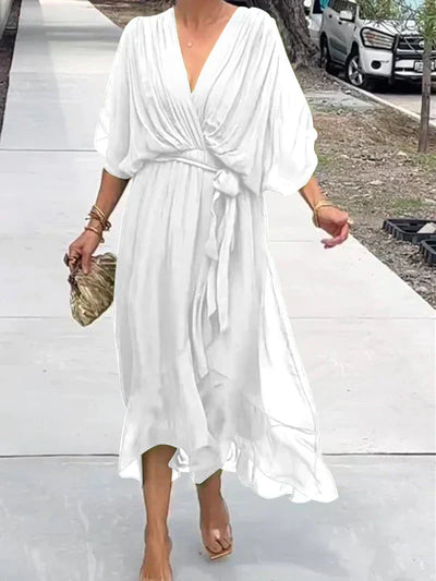 Monica™ | Robe midi en chiffon avec effet portefeuille