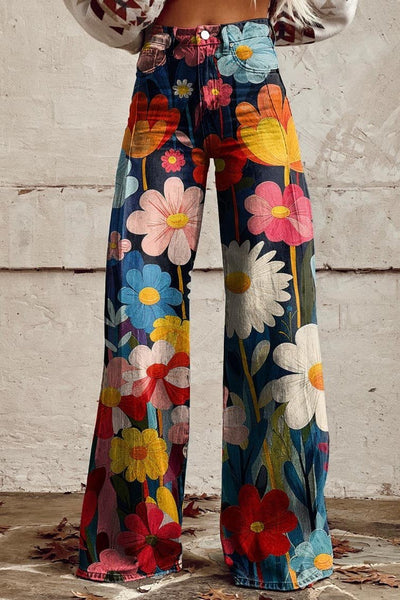 Mailin - Pantalon Imprimé à Jambe Large Et Evasée