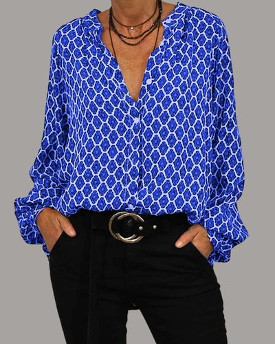 Cleo | Blouse à col V Boho Chic Printemps