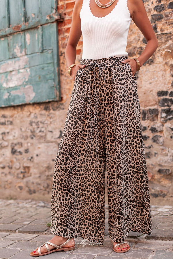 Zaina - Pantalon d'été stylé au look léopard