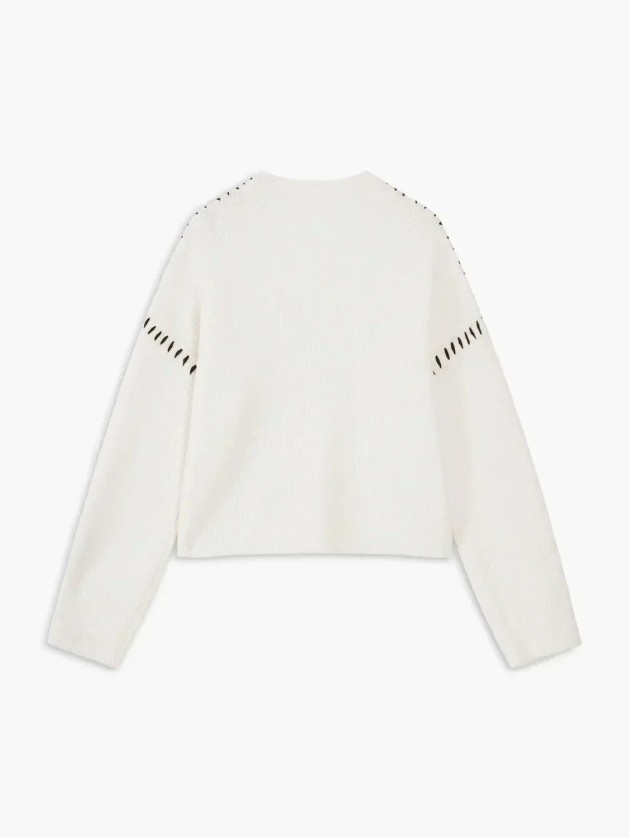 Pull Oversize Détails Couture Épaulés