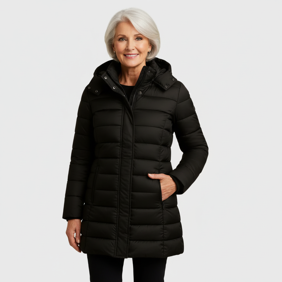 Manteau Long Droit à Boutons Élégant