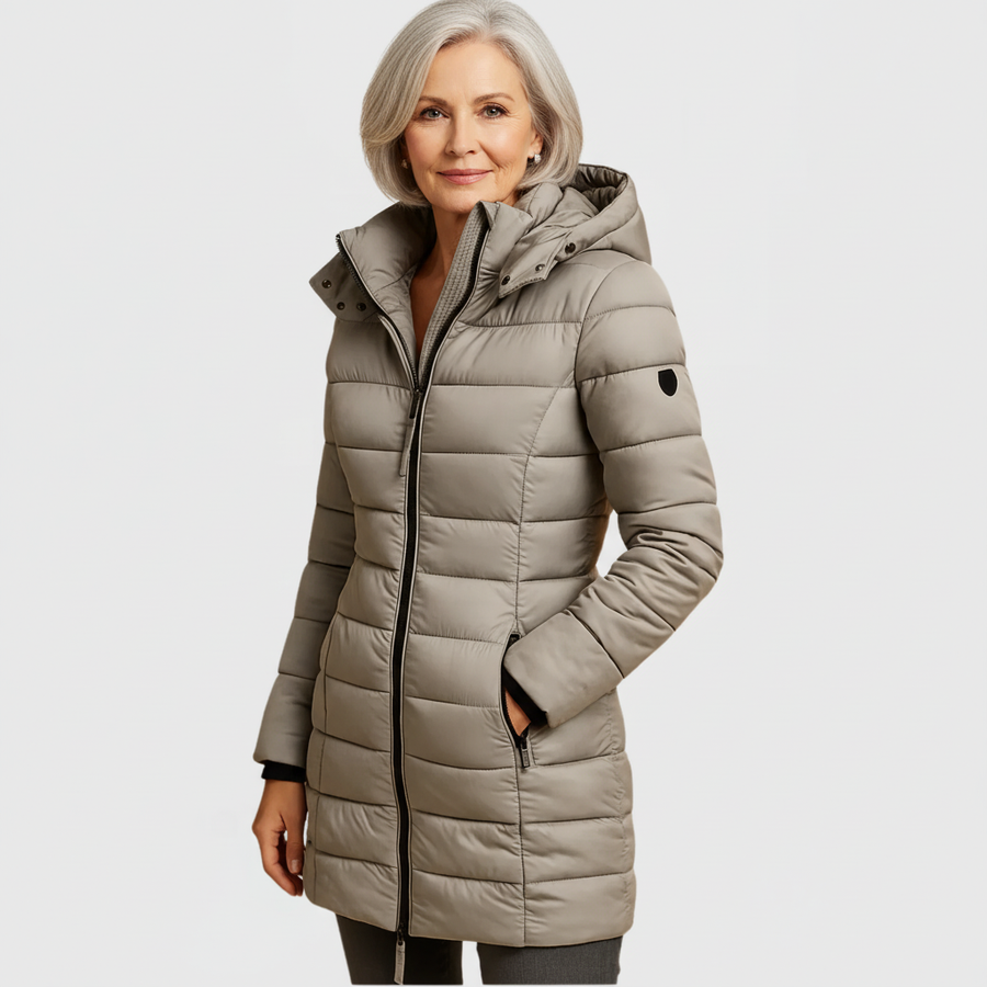 Manteau Long Droit à Boutons Élégant