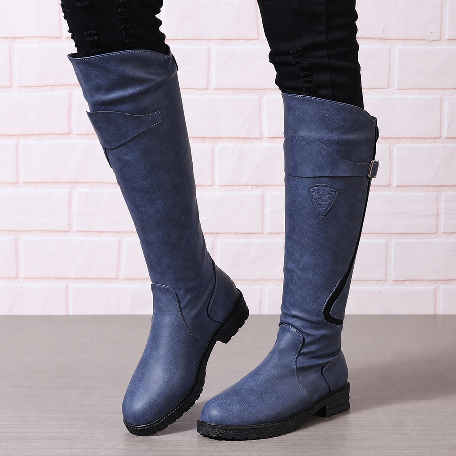 Botas Altas de Cano Flexível com Fecho de Correr