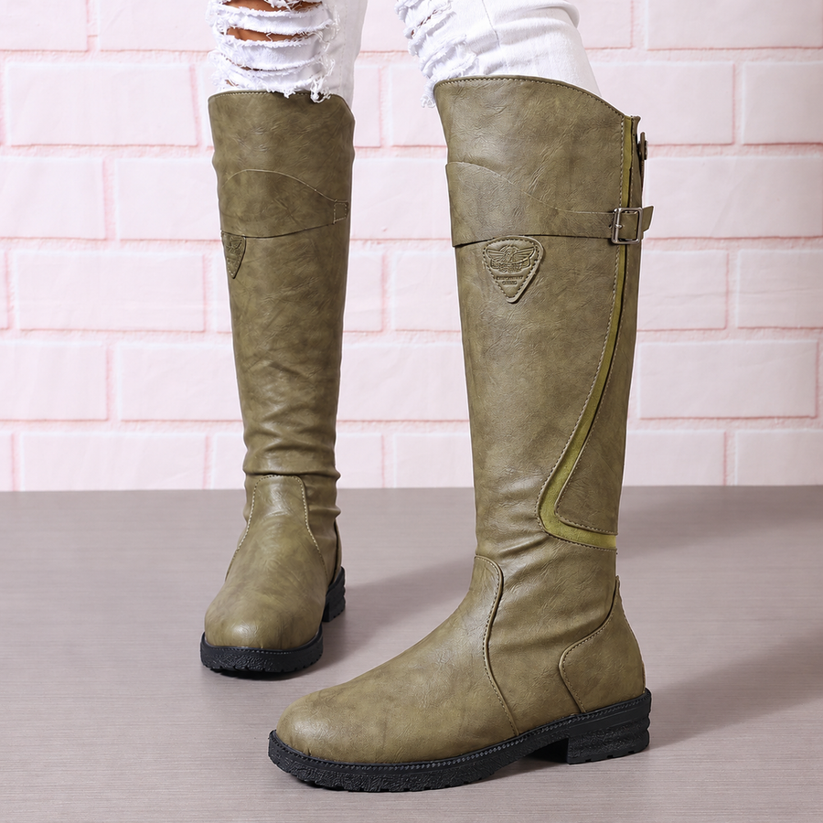 Botas Altas de Cano Flexível com Fecho de Correr