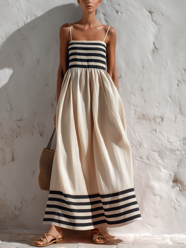 Ismeralda | Robe Maxi Rayée Élégante
