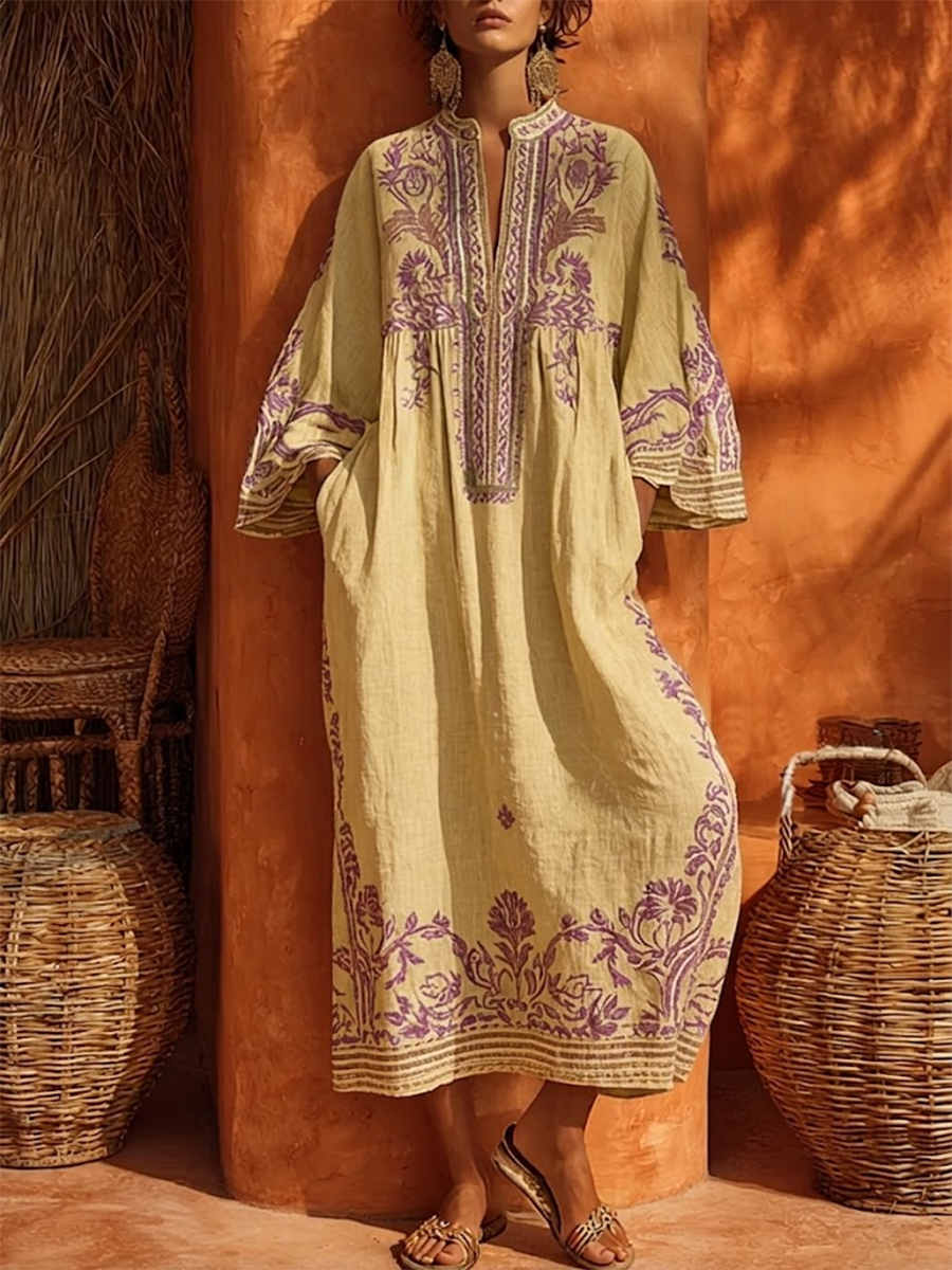 Robe Céleste — détail de la coupe et de l'encolure