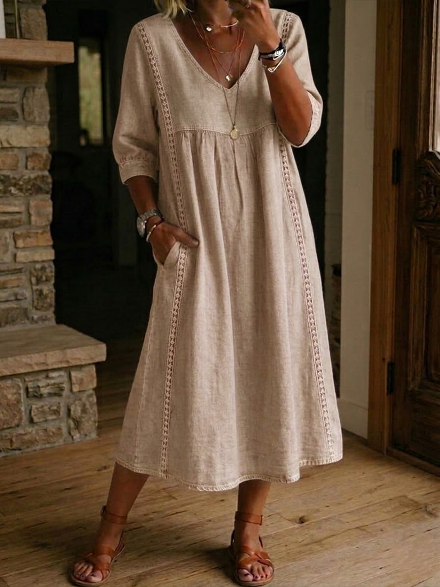 Robe patchwork dentelle femme — vue arrière
