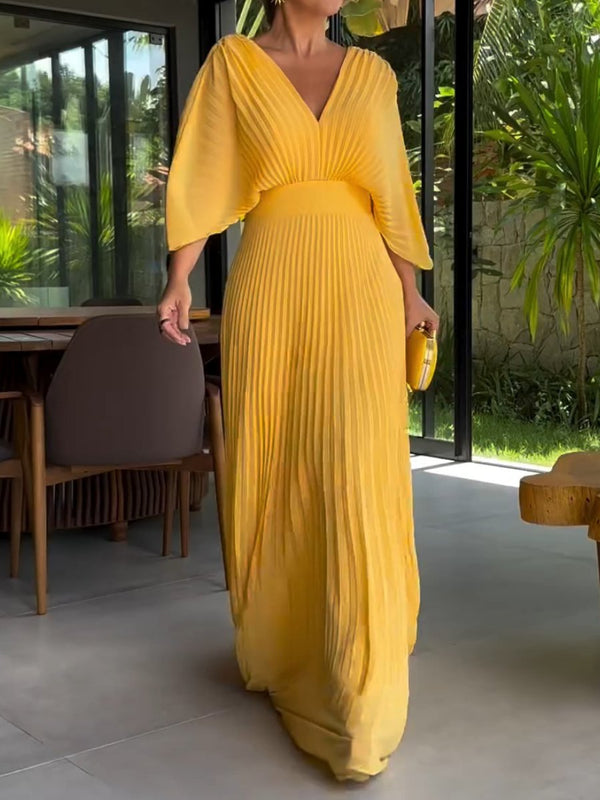 Gisa - Robe maxi fluide en maille côtelée pour femme