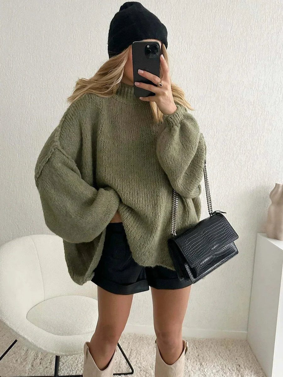 Pull Col Rond Épuré Coupe Décontractée