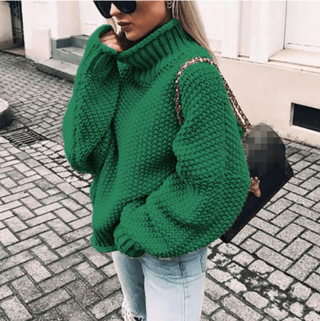 Pull Col Roulé Oversize Côtelé