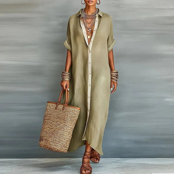 Vestido Camisero Largo y Fluido para Mujer | Colección Verano Esteé Paris