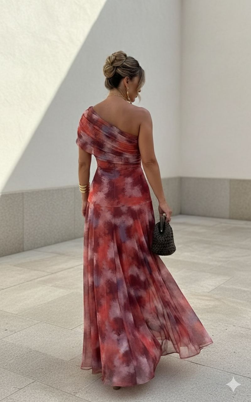 Robe Fluide Longue — détail de la robe sur mannequin