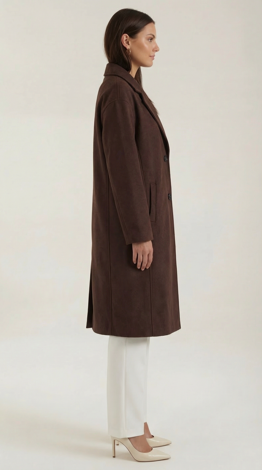 Manteau Mi-Long Oversize à Boutons