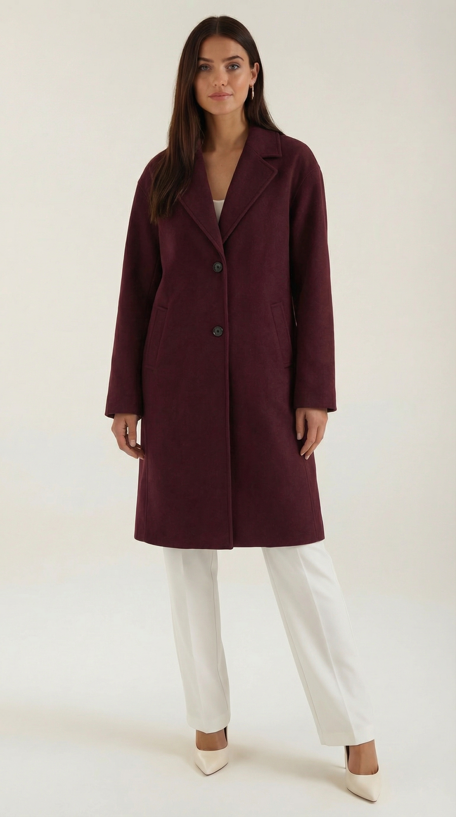 Manteau Mi-Long Oversize à Boutons