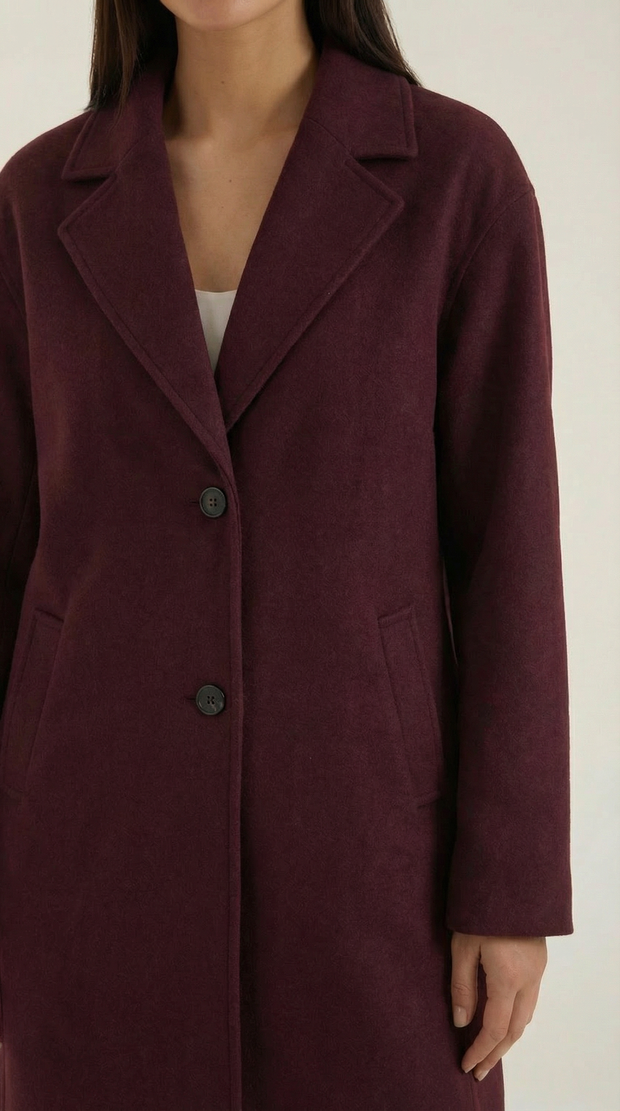 Manteau Mi-Long Oversize à Boutons