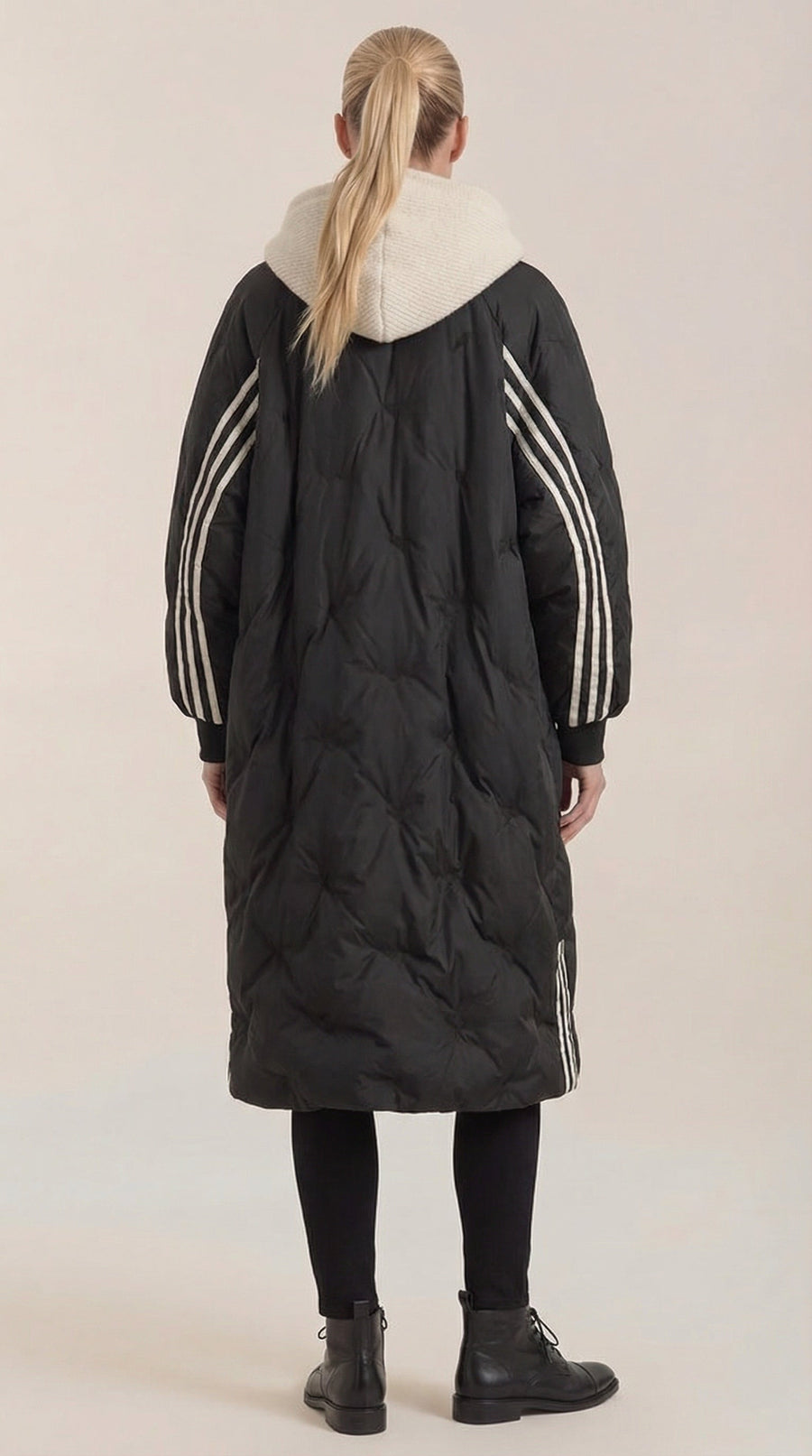 Manteau Long Matelassé à Capuche Douillette
