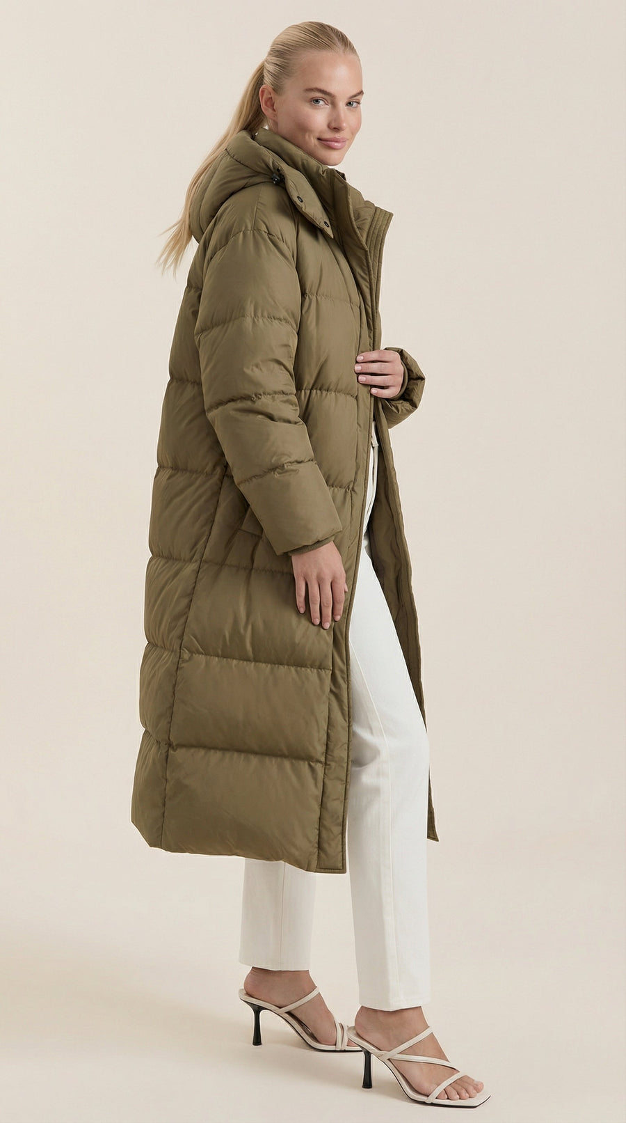 Doudoune Longue Oversize à Capuche Douillette