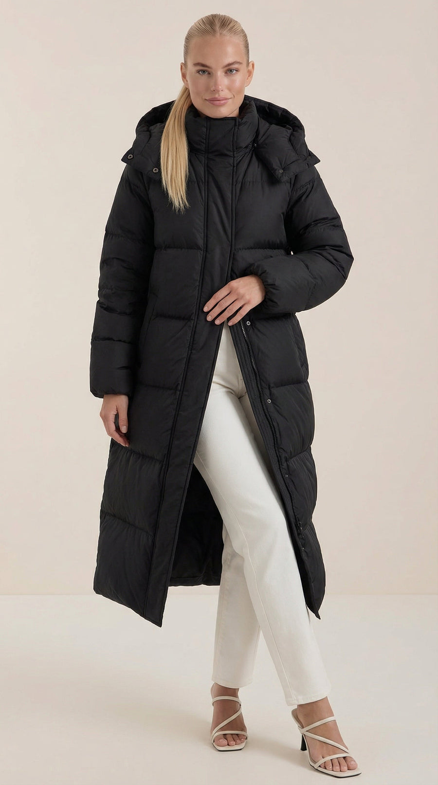 Doudoune Longue Oversize à Capuche Douillette