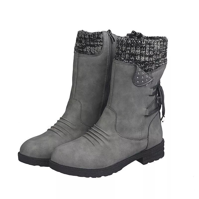 Bottes Montantes à Lacets et Fermeture Éclair