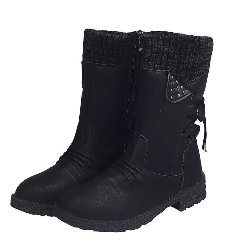 Bottes Montantes à Lacets et Fermeture Éclair
