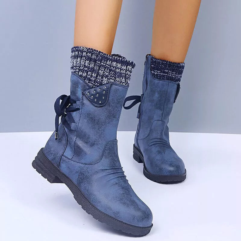 Bottes Montantes à Lacets et Fermeture Éclair