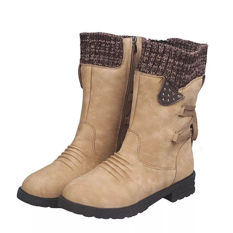 Bottes Montantes à Lacets et Fermeture Éclair