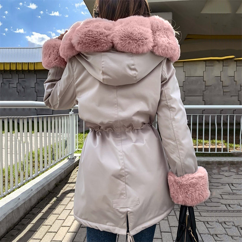 Parka Longue Douillette à Capuche Fourrée