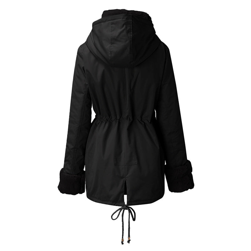 Parka Longue Douillette à Capuche Fourrée