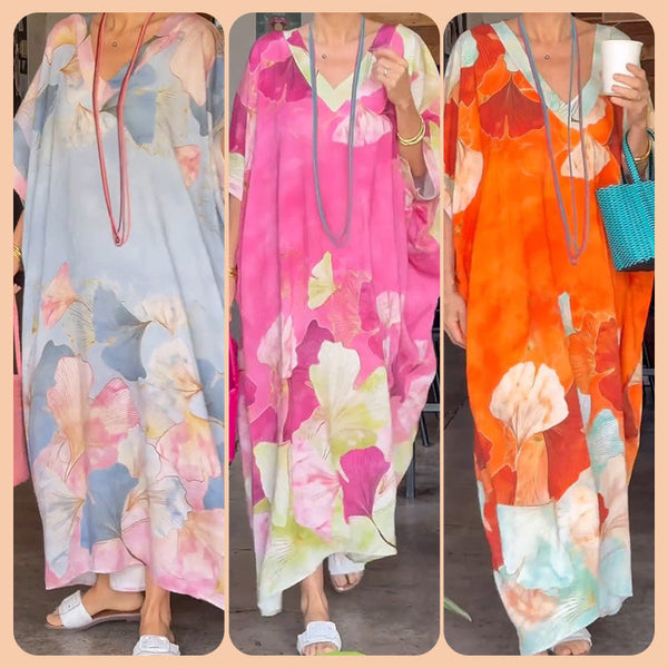 Robe Longue Fluide à Motifs Floraux - Col V Bohème Chic Esteé Paris