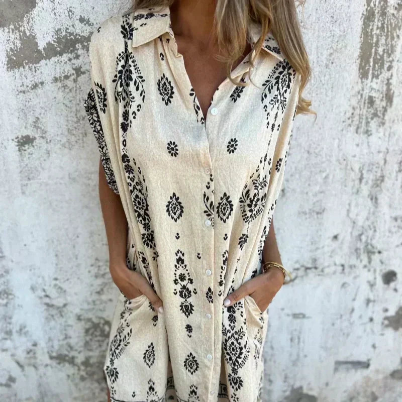 Robe Évasée Imprimée — vue complète de la robe en pied